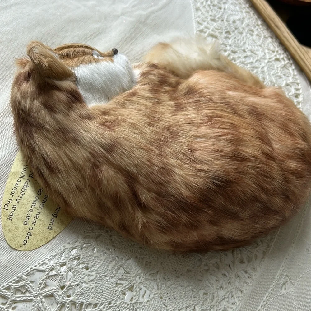 🖤NEW💕Sleeping Cat model decor with real rabbit fur - Picture 7 of 12